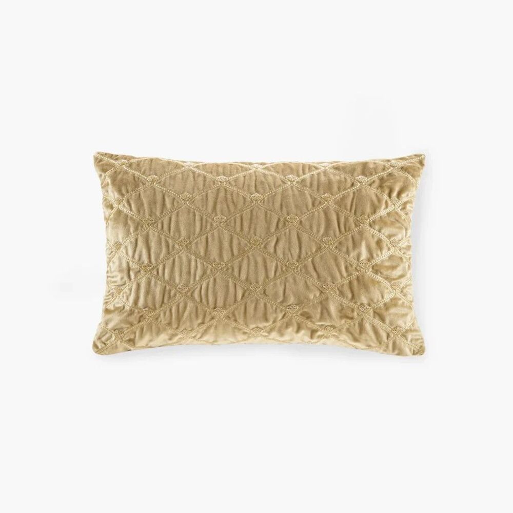 Croscill Aumont Luxury Decor Pillow • 22x15 Oblong Velvet Hand Beaded Accent